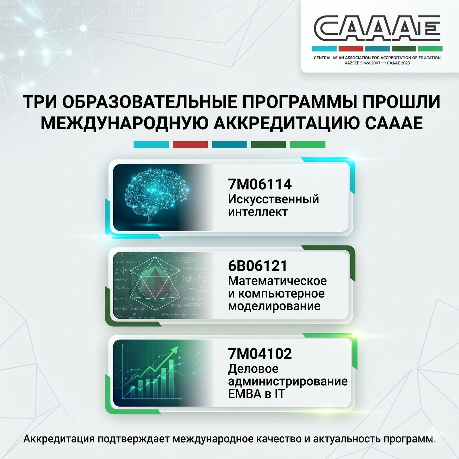 Три образовательные программы прошли международную аккредитацию САААЕ